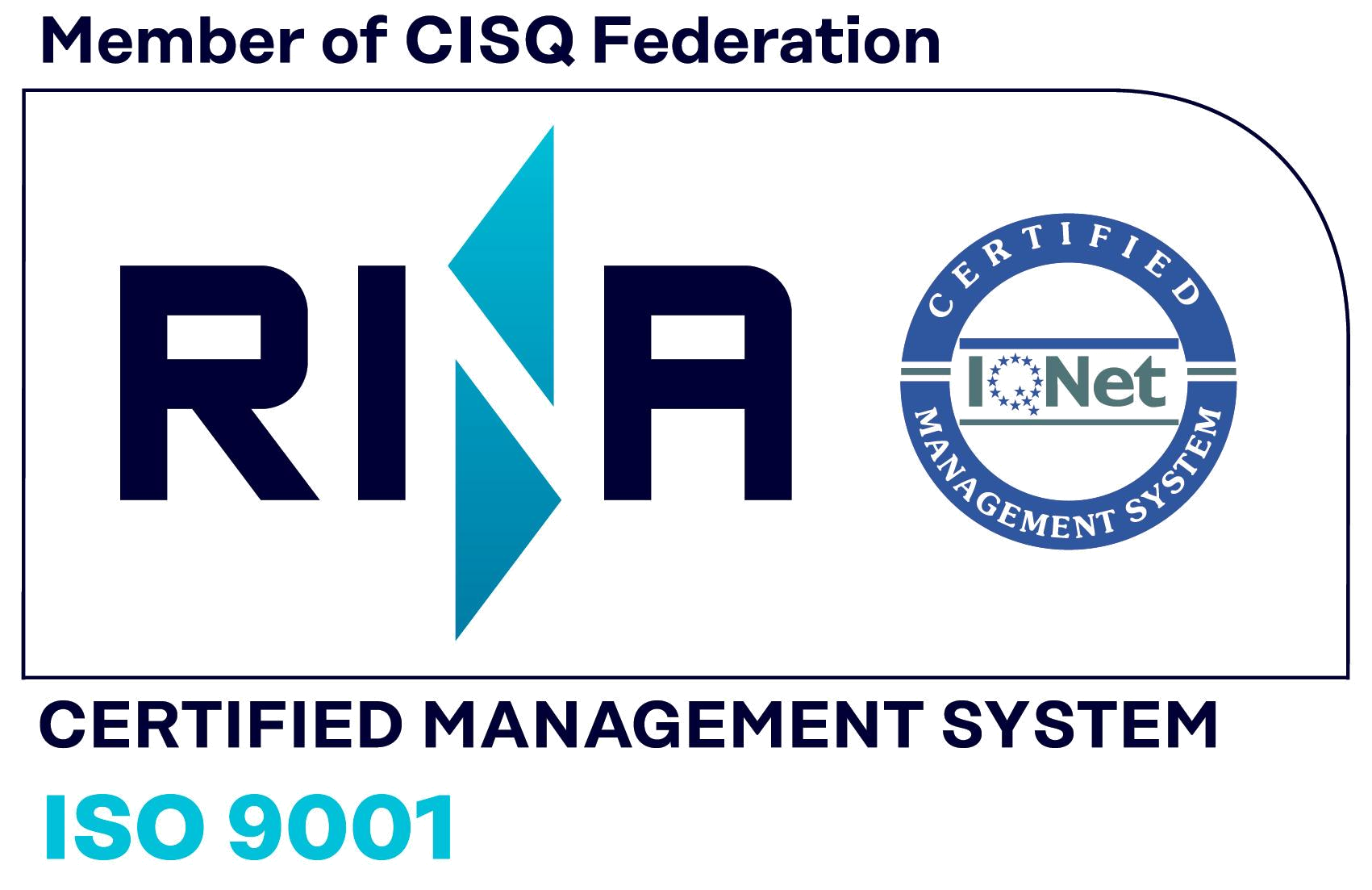 RINA - Certified Management System ISO 9001